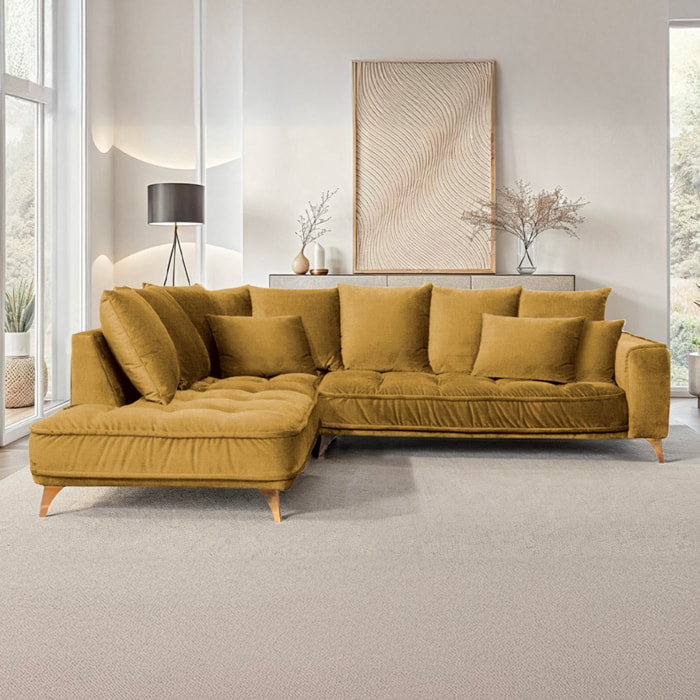 Canapé d'Angle Gauche Tissu Altamo, 4 Places, Housse Déhoussable, Style Scandinave