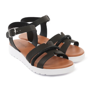 SANDALO ZEPPA H BRILLANTINI NERO