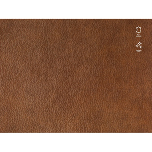 Méridienne "Muse" en cuir véritable marron