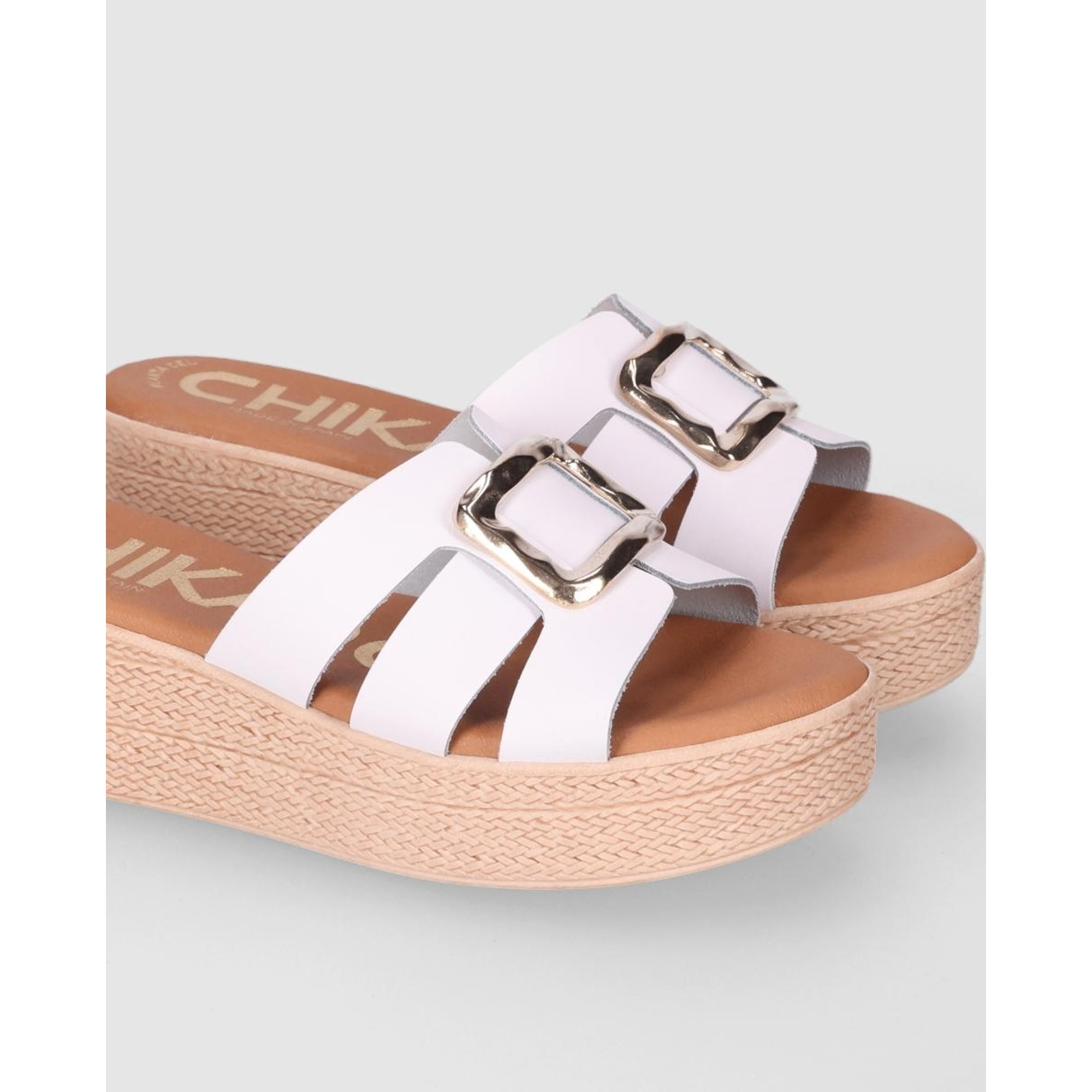 Sandalias de Piel - Blanco - Tacón: 5 cm