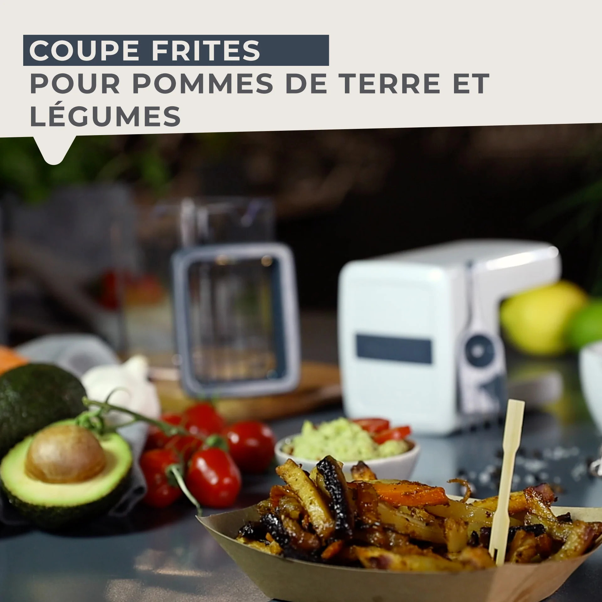 Coupe frites manuel avec récipient et brosse de nettoyage Fackelmann Easy Prepare