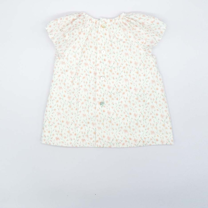 VESTIDO BORDADO A MANO FLOR ROSA