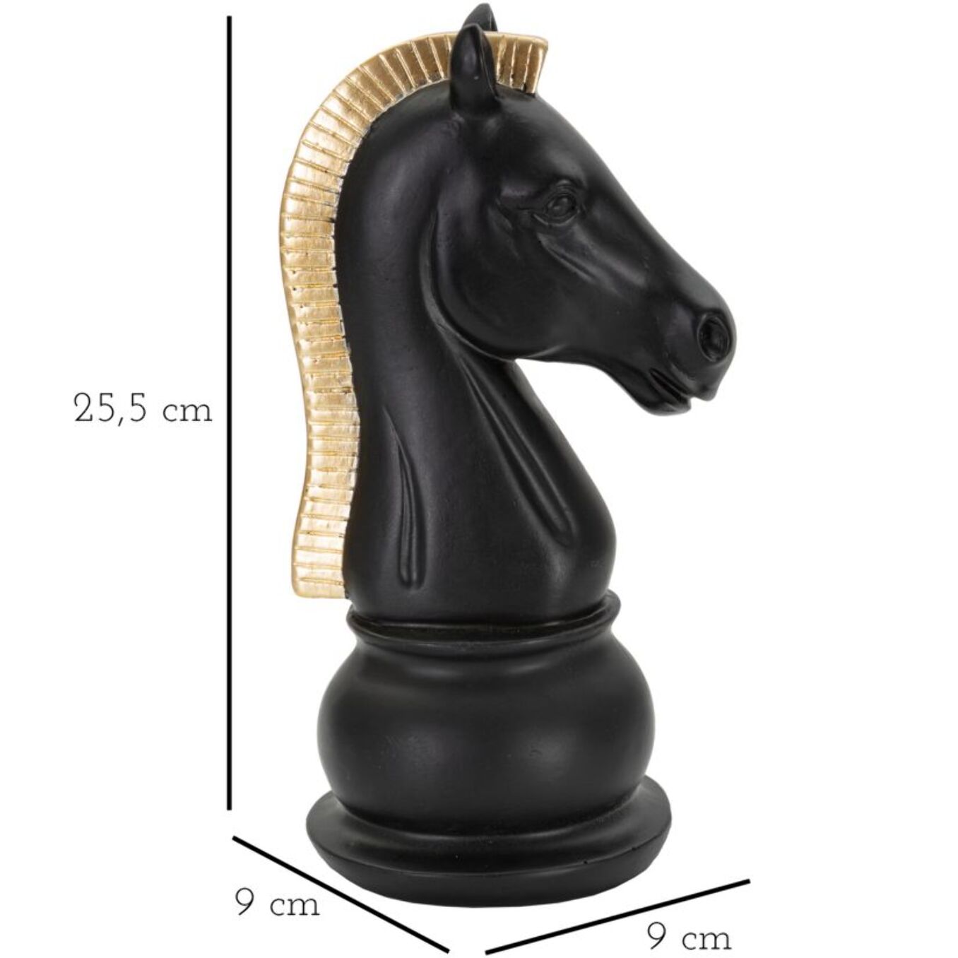 CAVALLO NERO E ORO CM 10,5X8,5X19