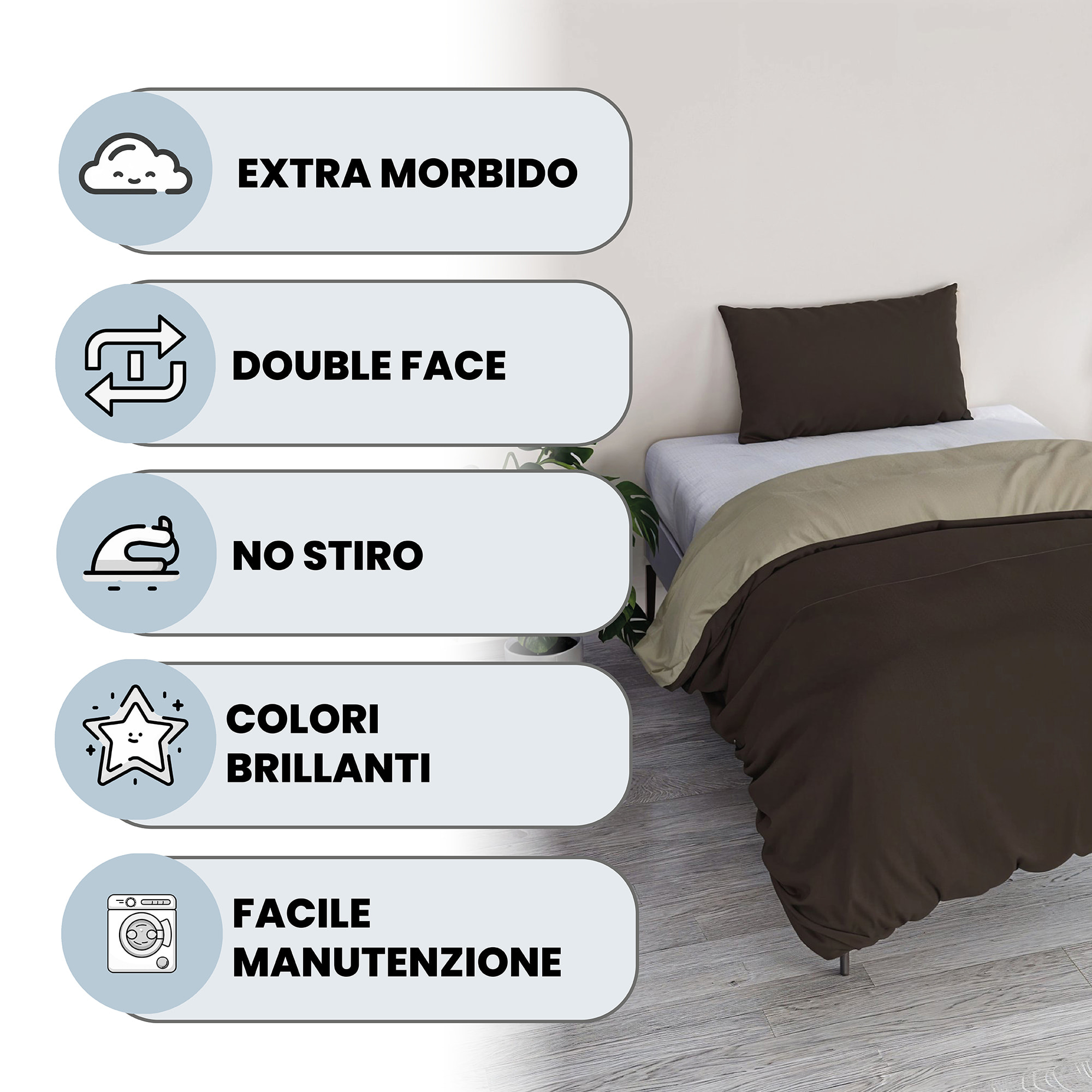 PARURE COPRIPIUMINO VERA PIAZZA E MEZZA