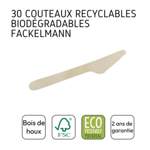 Couteaux en bois jetables Set de 2, dimensions 16,5 x 2,5 x 0,1 cm Fackelmann Move