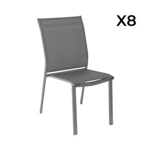 Table de jardin extensible aluminium + 8 assises SORIA + BUFFALO