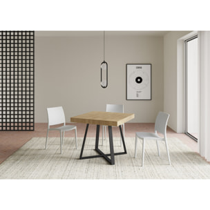 Tavolo allungabile 90x90/194 cm Abbraccio quercia natura gambe antracite