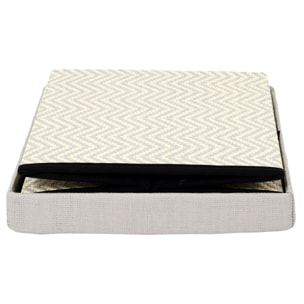 Coffre Pouf Pliable Tresse Gris