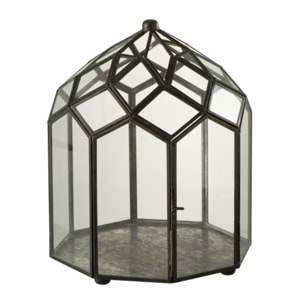 J-Line terrarium - verre/métal - noir - medium - Ø 25 cm