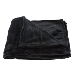 Plaid en polaire uni - Noir