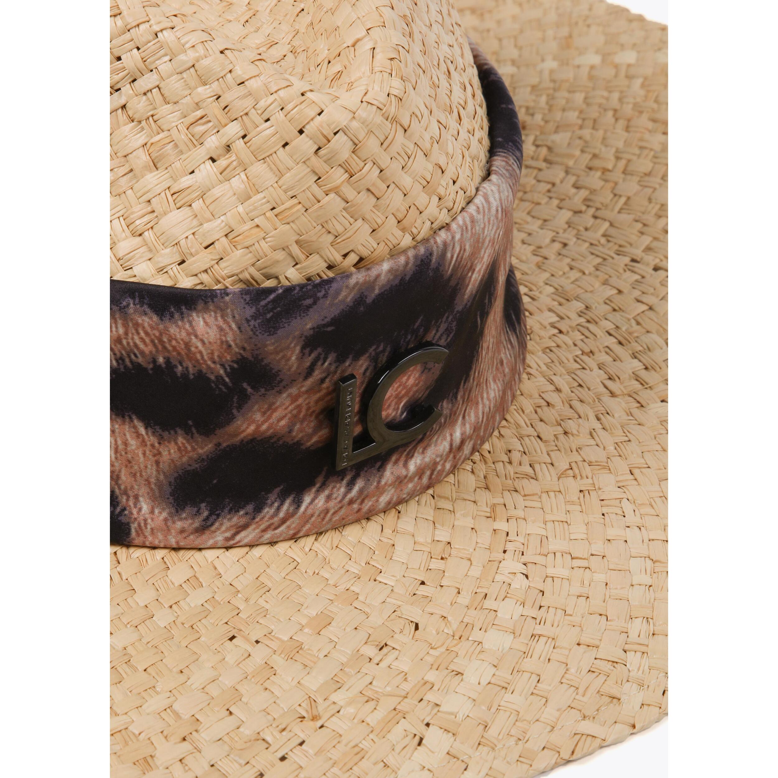 Cappello a tesa larga con foulard