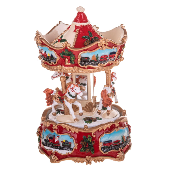 Giostra 11xh16 cm con carillon - Pezzi 1 - ROSSO - Bianchi Dino SpA