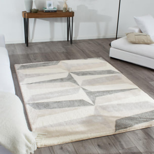 Tapis salon et chambre tissé motif géométrique TARU
