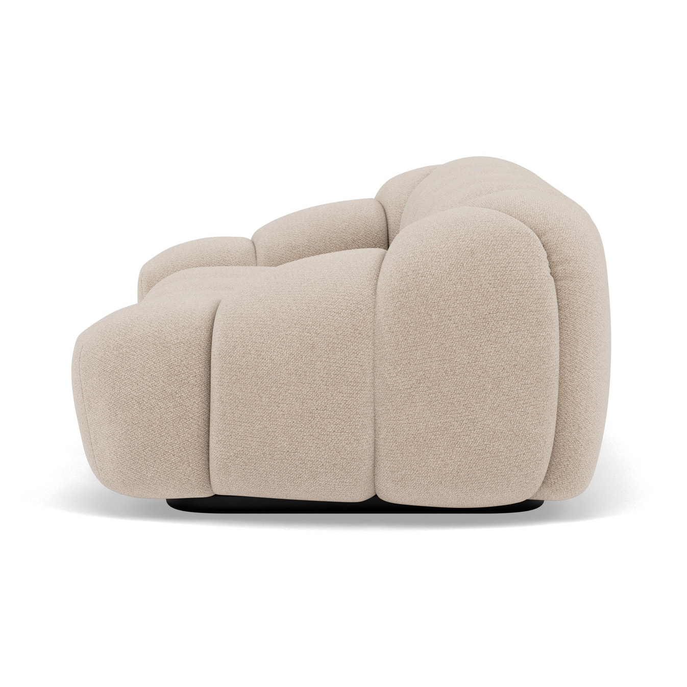 Ava - canapé 3 places bubble en velours texturé - Beige