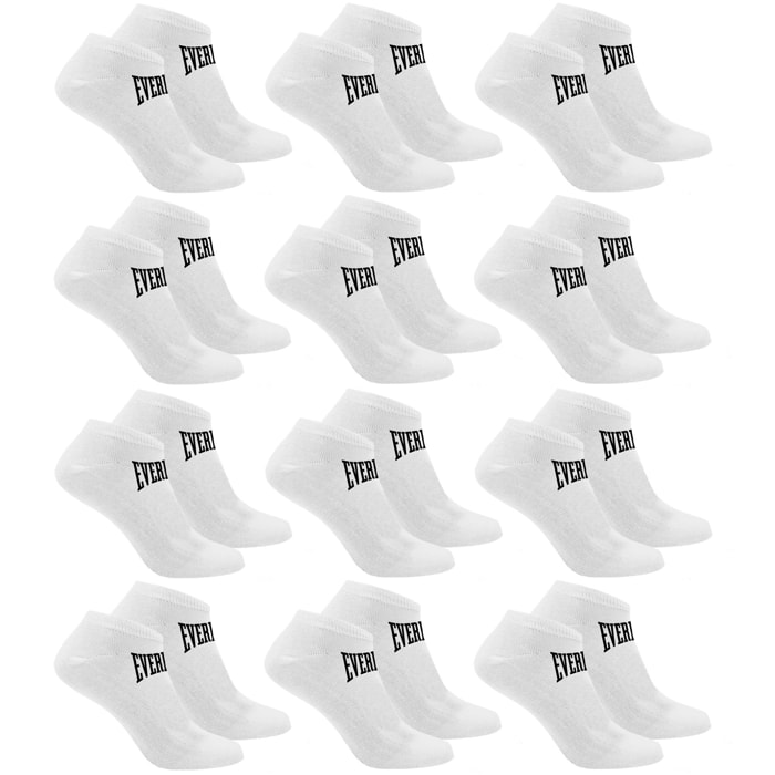Set de 12 pares de calcetines everlast blancos talla