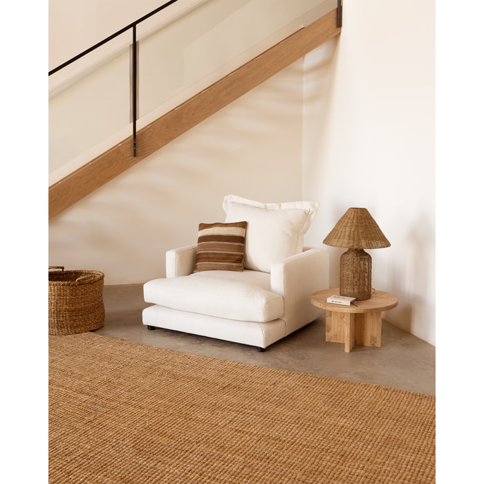 Fauteuil ton blanc cassé de 105x106cm Hauteur: 99 Longueur: 105 Largeur: 106