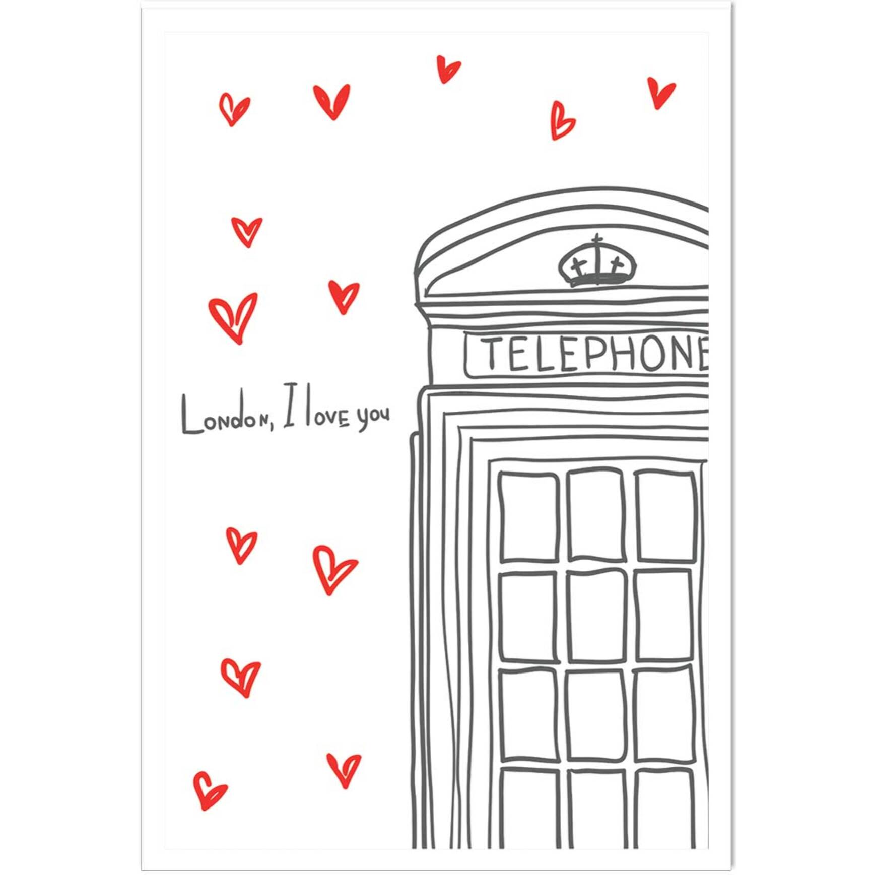 Affiche london i love you telephone boxes Affiche seule