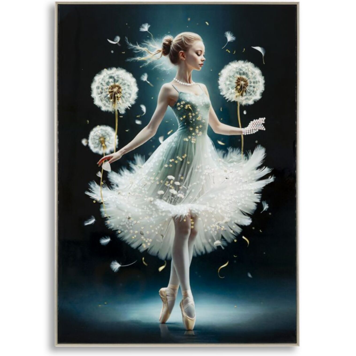 DIPINTO SU TELA LACCATO DANCING C/CORNICE -A- CM 72X4X102