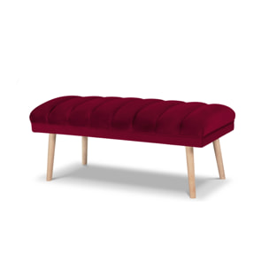 Banc "Frison" 2 places en velours rouge