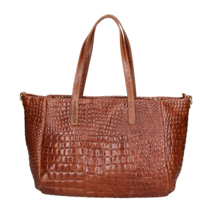 Borsa a spalla da donna - Modello Lorella - Vera pelle croco - 37.0 x 23.0 x 10.0 cm