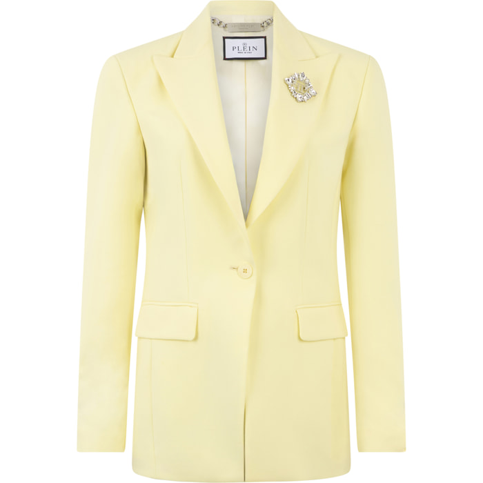 PHILIPP PLEIN Wool Fitted Single-Breasted Blazer