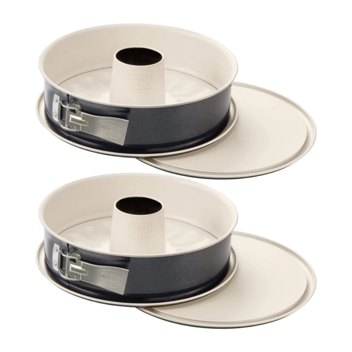 Ensemble de 2 Moules à manqué à charnière avec fond à savarin 26 cm Dr Oetker Back-Trend