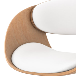 Chaise de bar réglable en cuir synthétique blanc 62,5/83,5 cm - Adelmar