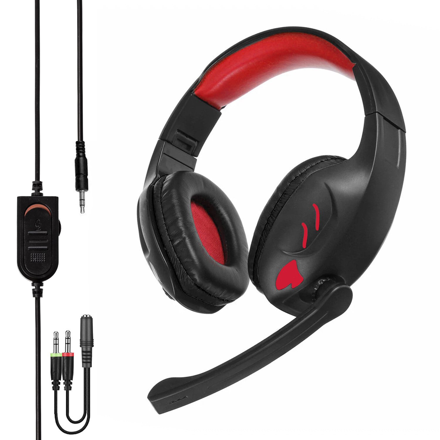 Headset IN-968. Auriculares gaming con micro, conexión minijack y luces LED, para PS4, smartphone, tablet, PC, etc.