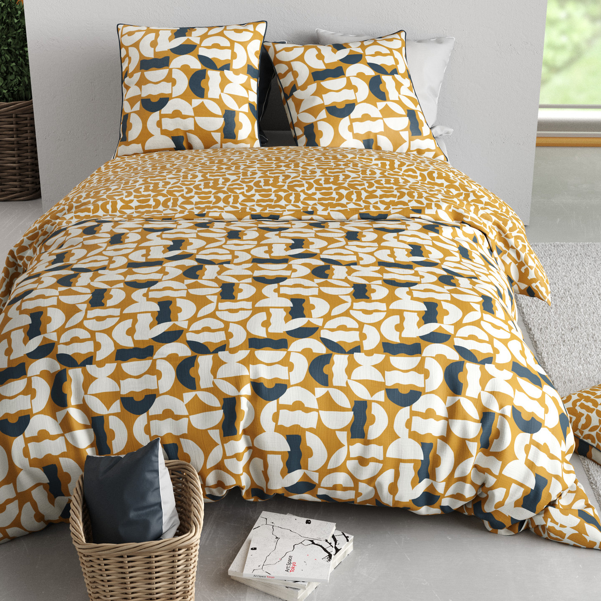 Parure Housse De Couette 3pcs 100% Coton 57 Fils FIDJI