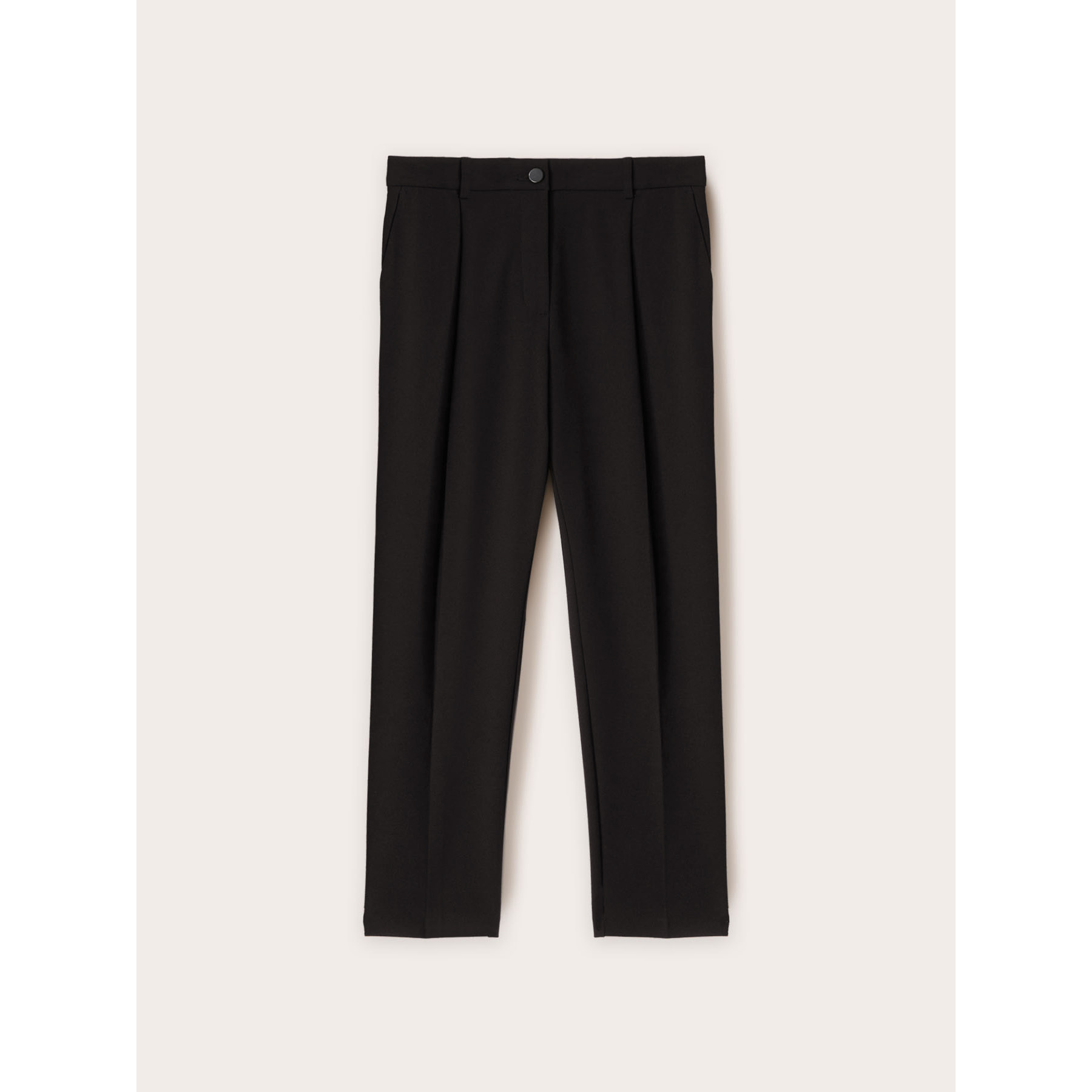 Motivi - Pantalón regular en tejido crepé - Negro