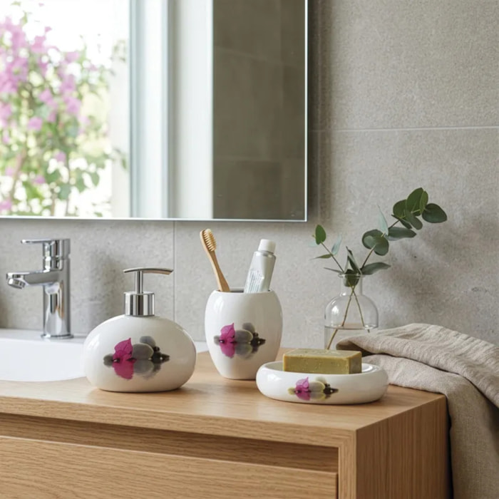 Distributeur de savon Céramique JAVA BORNEO Blanc MSV
