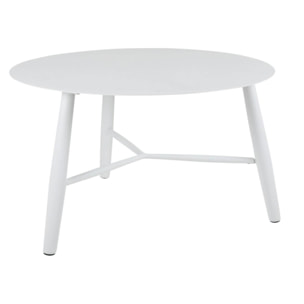 Table basse de jardin en aluminium blanc Ø 75 cm STOCKHOLM