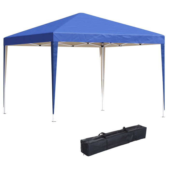 Carpa Plegable Gazebo 3x3 m Cenador Plegable con Altura Ajustable en 3 Niveles Toldo Anti-UV y Bolsa de Transporte para Camping Fiestas Azul
