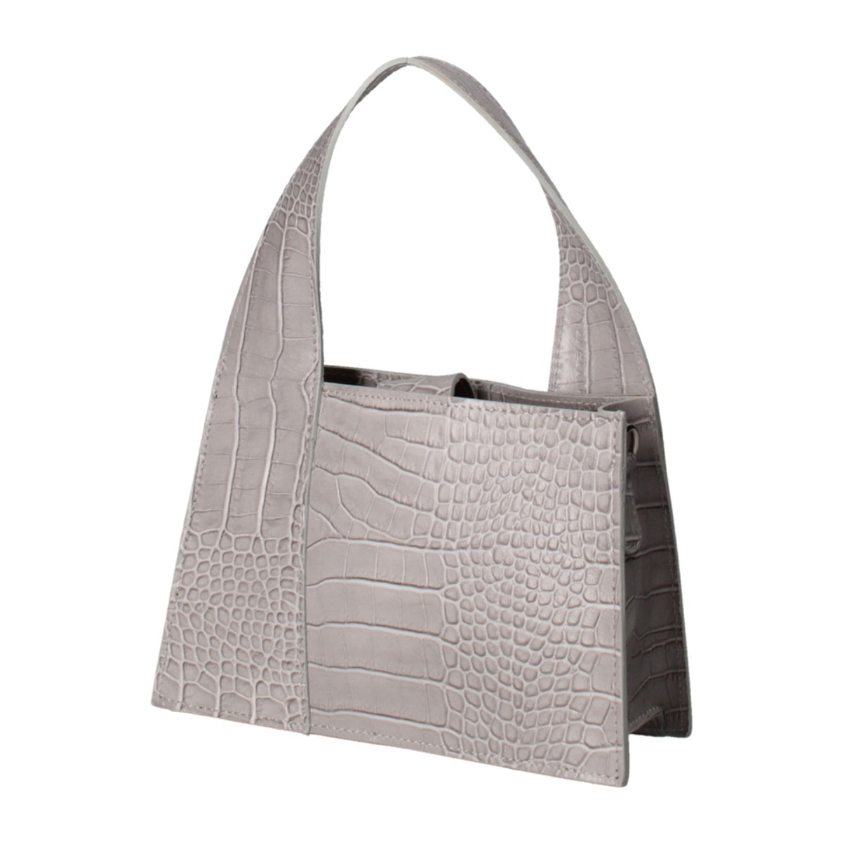 Borsa a mano da donna - Modello False - Vera pelle effetto cocco - 21.0 x 14.0 x 8.0 cm