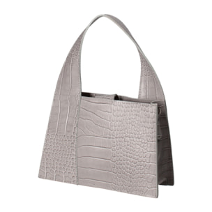 Borsa a mano da donna - Modello False - Vera pelle effetto cocco - 21.0 x 14.0 x 8.0 cm