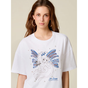 Oltre - T-shirt Winx con cristalli e castoni - Bianco
