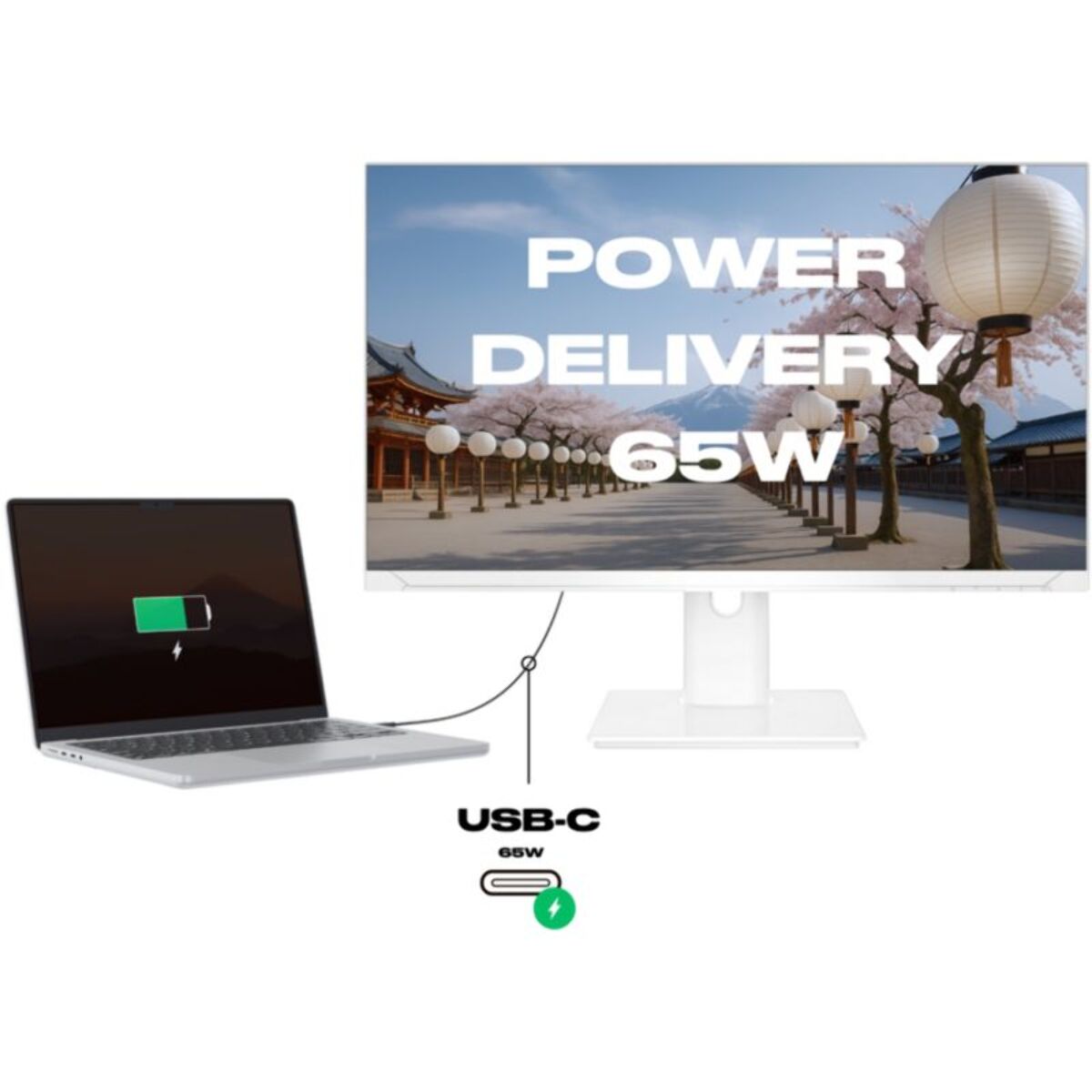 Ecran PC JAPANNEXT JN-I27QR-C65W-HSP 27'' IPS Blanc