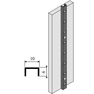 Crémaillère aluminium en applique 1340 VACHETTE - Anodisé argent - L.2 m - 290902