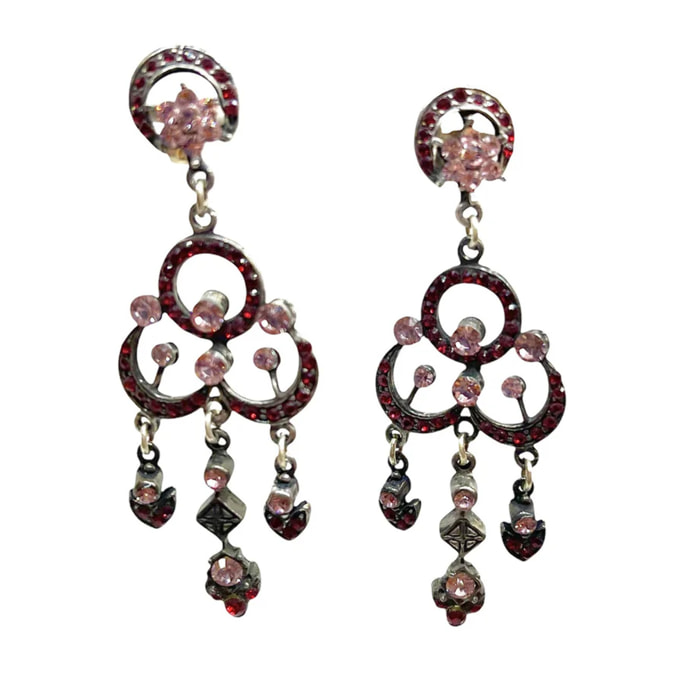 Pendiente largo multicristal Sw y plata 925 10µ T1