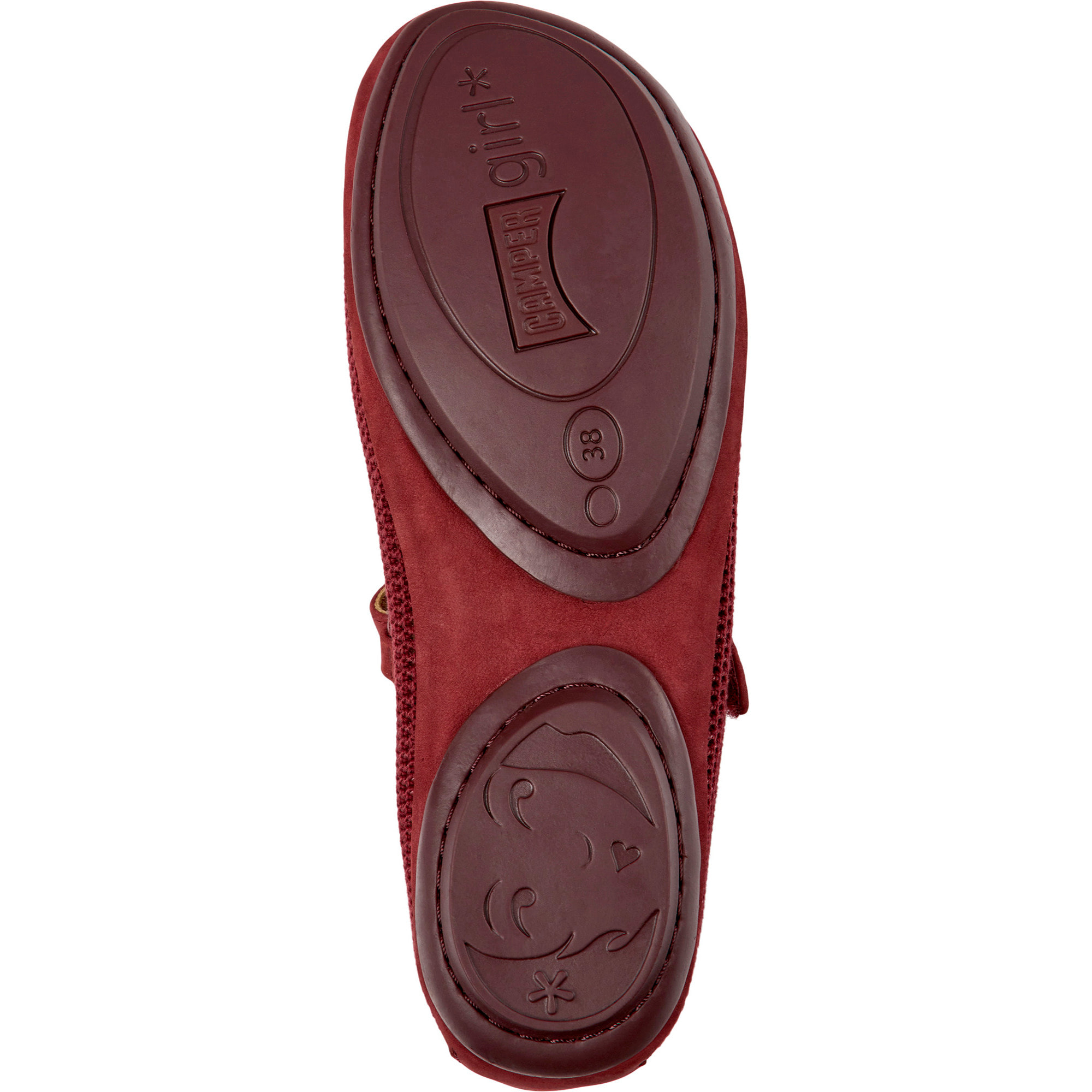 Bailarinas - CAMPER Right Nina - Burdeos - Piel lisa / Tejido técnico