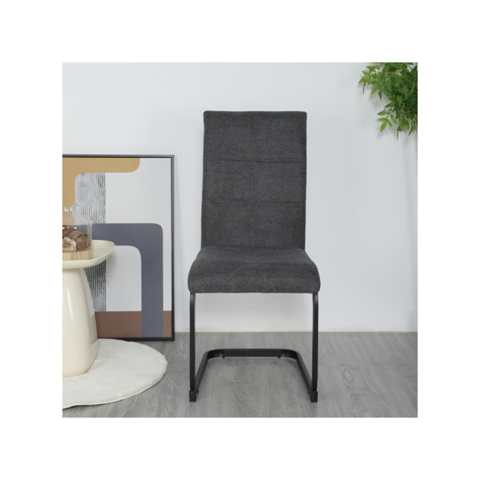 Chaise en tissu avec pied luge en métal - FABIO