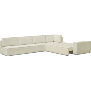 Canapé d'angle gauche convertible 10 places en tissu bouclé - HARPER MOD