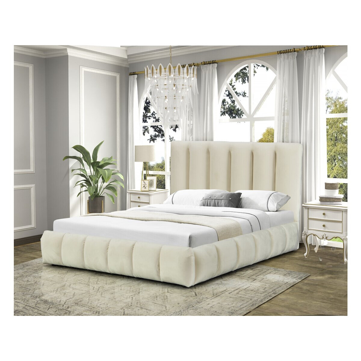 Lit avec coffre "Annie" 180 x 200 cm - Beige