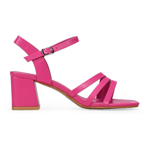Sandalias de tacón ancho rosas