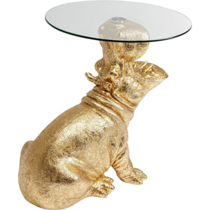 Table d'appoint hippopotame doré Kare Design