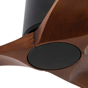 HEYWOOD TUB S Ventilatore a soffitto nero/noce TUYA