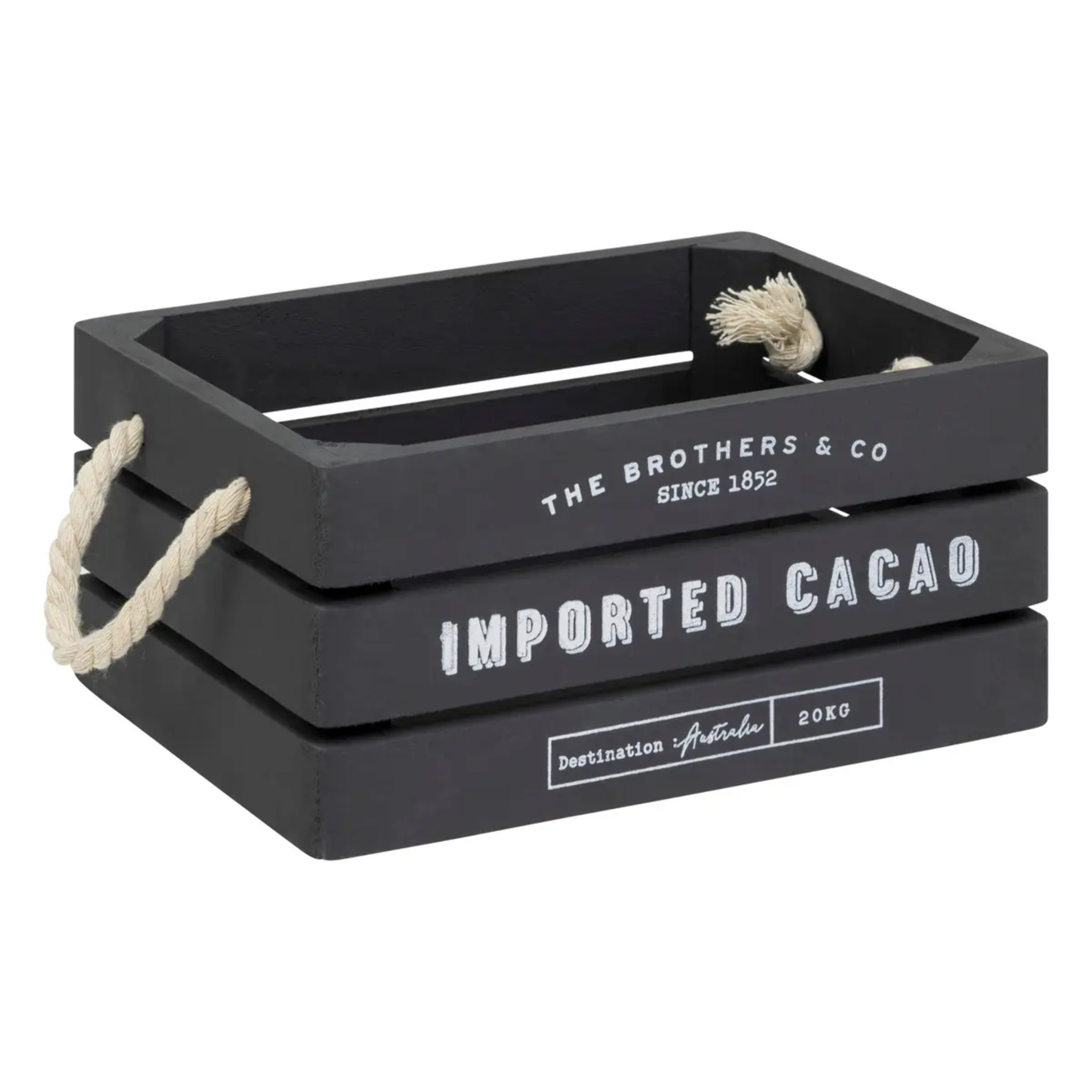 Lot de 3 cagettes bois "Denys" L23/29/35cm gris