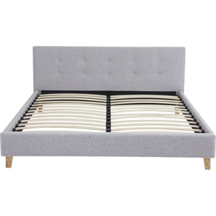 Lit avec tête de lit en tissu - MILO