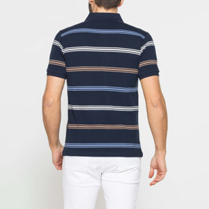 POLO A RIGHE DA UOMO IN PIQUET DI COTONE