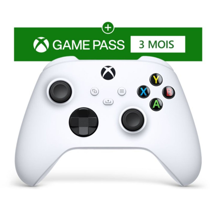 Manette MICROSOFT Robot White + 3 mois de Game pass Ultimate